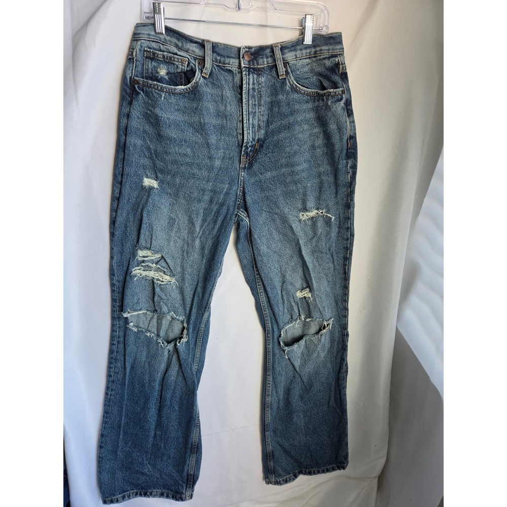Arizona Highest-Rise Skater Jeans Womens Blue Medium Wash Relaxed Straight